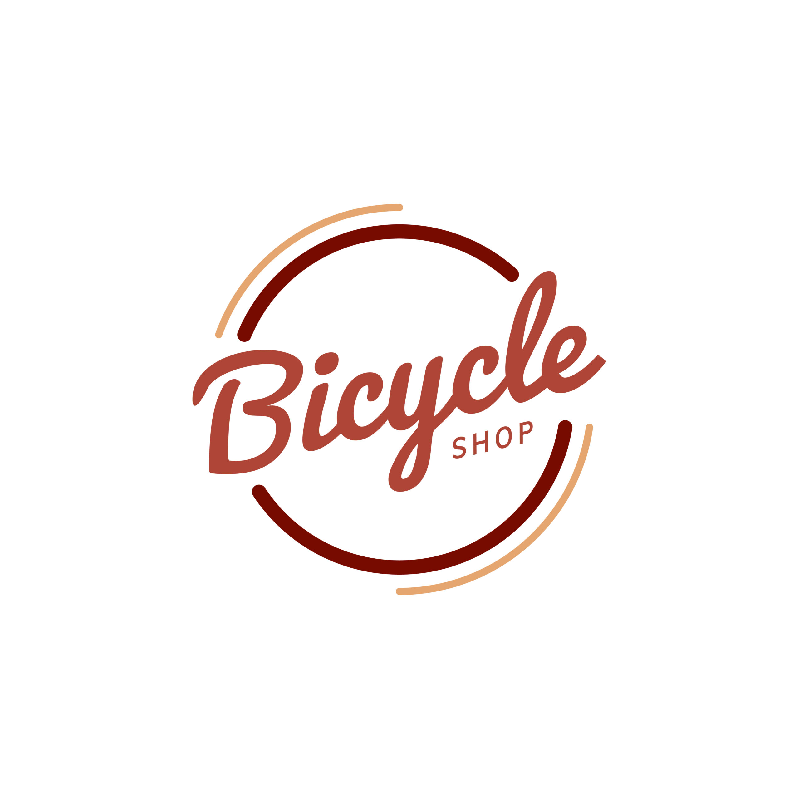 Bicycle shop logo design vector