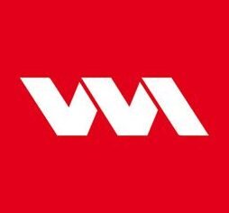 vmondo logo facebook white on red